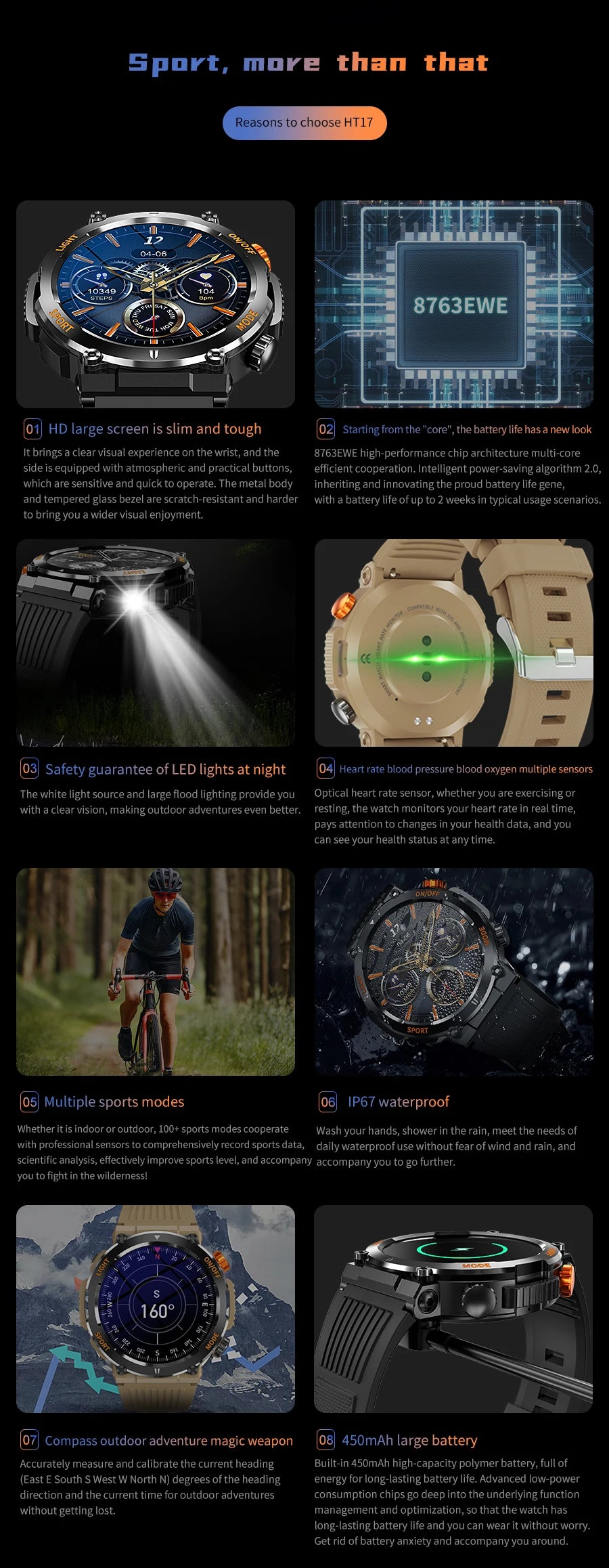 Montre connectée de sport pour hommes, écran tactile HD 2023x360, étanche, surveillance de la santé, appel Bluetooth, nouvelle collection 360