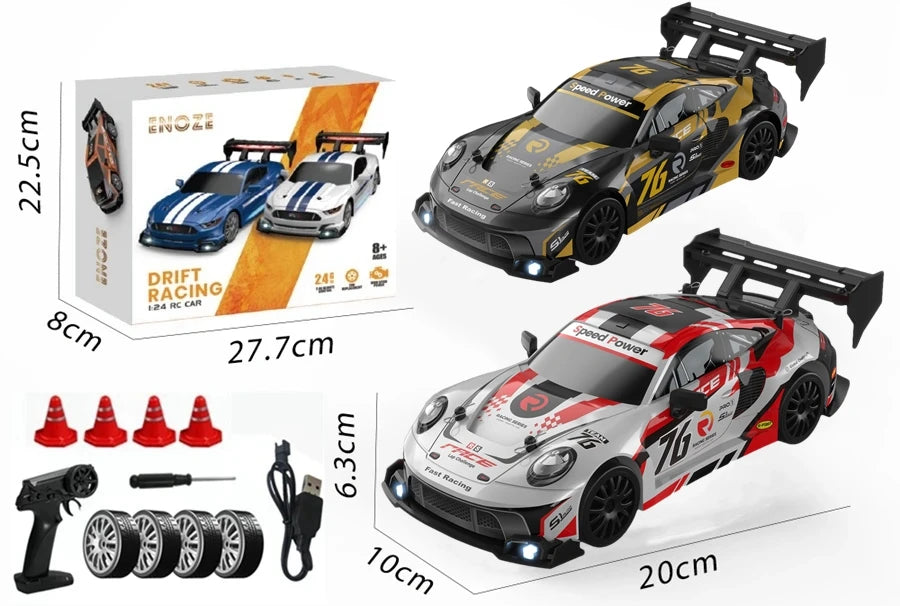 4WD RC Drift Car, High-Speed ​​Remote Control Racing Vehicle with LED Lights, 2.4GHz Radio, 4x4 Off-Road Truck, Children's Toy