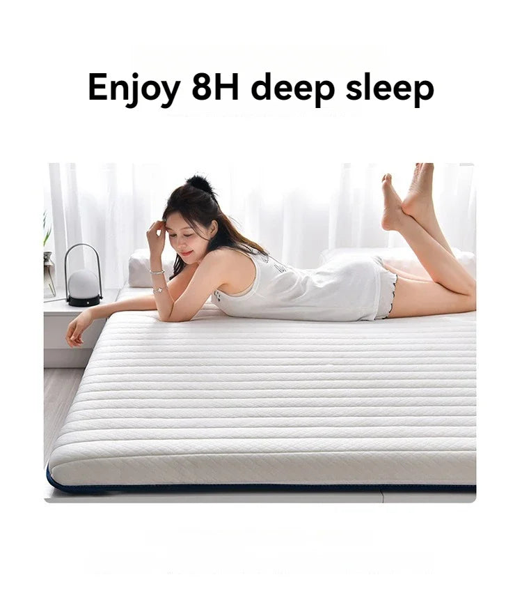 Coussin de matelas en latex, literie épaisse pour usage domestique, semelle pour usage simple ou double, coussin de matelas pliable en coton à mémoire de forme