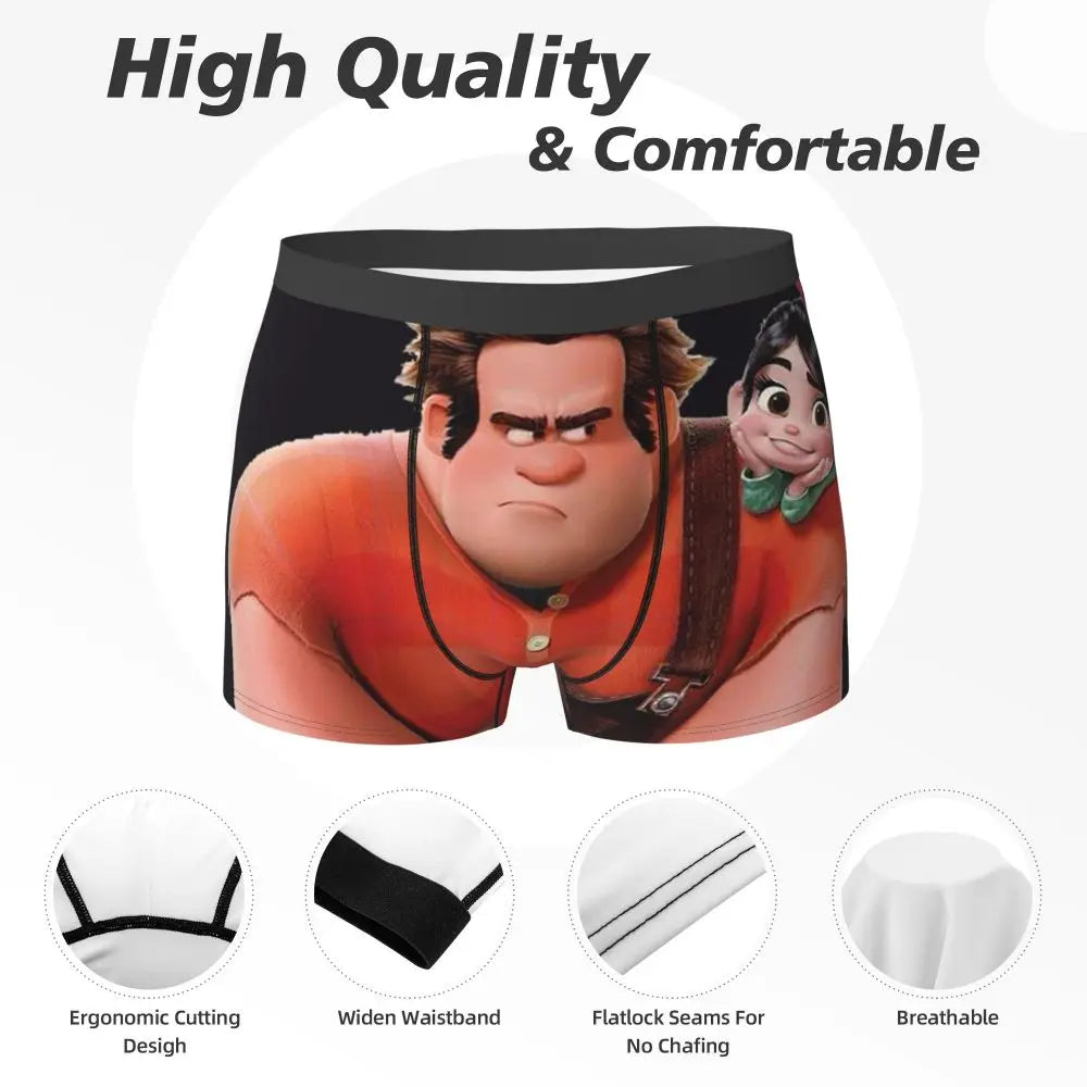 Wreck-It Ralph Men's Boxer Briefs, Breathable Underwear for Men, Boyfriend Gift
