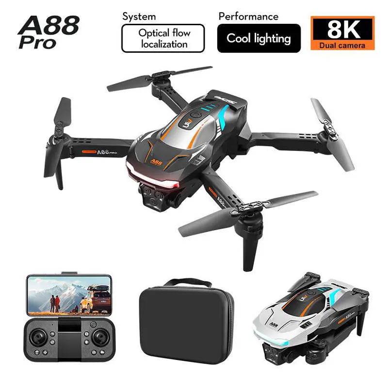 Mini importateur A88 avec caméra pour touristes 8K, haute définition, photographie aérienne professionnelle, GPS, évitement d'obstacles, quadrirotor, importateur de sécurité RC