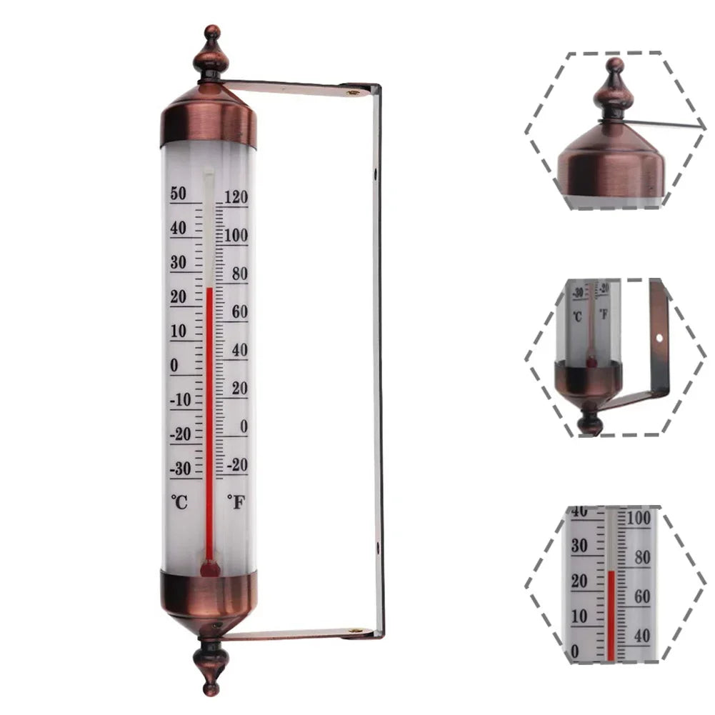 Therye.com-Thermomètres extérieurs, effet bronze, mur extérieur, serre, terrasse solaire, jardin extérieur
