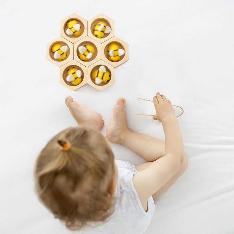 Puzzle en bois abeille jouets Montessori jouets pour bébé motricité Fine jouet bébé 0 12 mois jeux assortis jouets éducatifs précoces cadeau