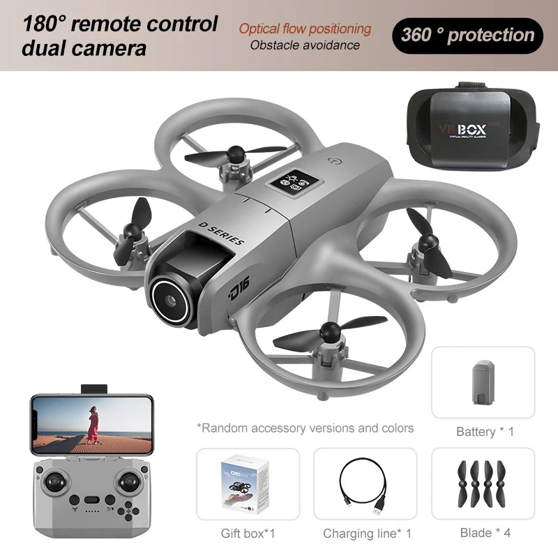 Xiaomi D16 Drone 8K HD double caméra réglable électriquement débit optique évitement d'obstacles quadrirotor télécommandé 15000M