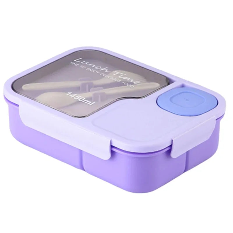 Bento Lunch Box for Kids Girls, Cartoon Students, Kawaii Cute Metropolitan, 3 Grid Sandwich, Snack Food Box, Special Canteen, Food Storage