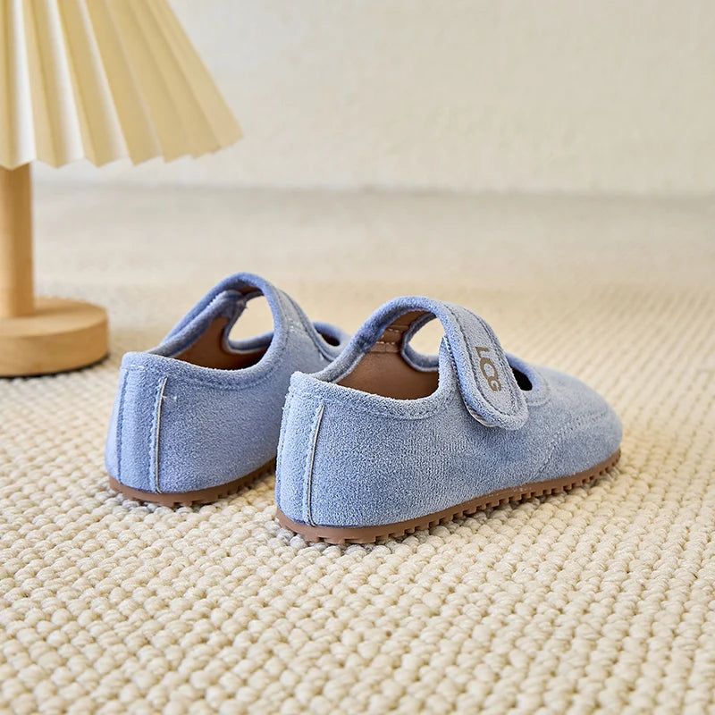 Chaussures en cuir pour enfants 2025 printemps automne nouvelles filles coréennes chaussures de princesse à semelles souples givrées sandale Super douce et confortable