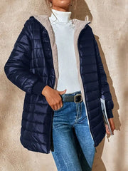 Veste longue à capuche pour femmes, coupe ample, manteau en coton doublé polaire, confortable, Style décontracté, mi-long, Parka, vêtements d'extérieur