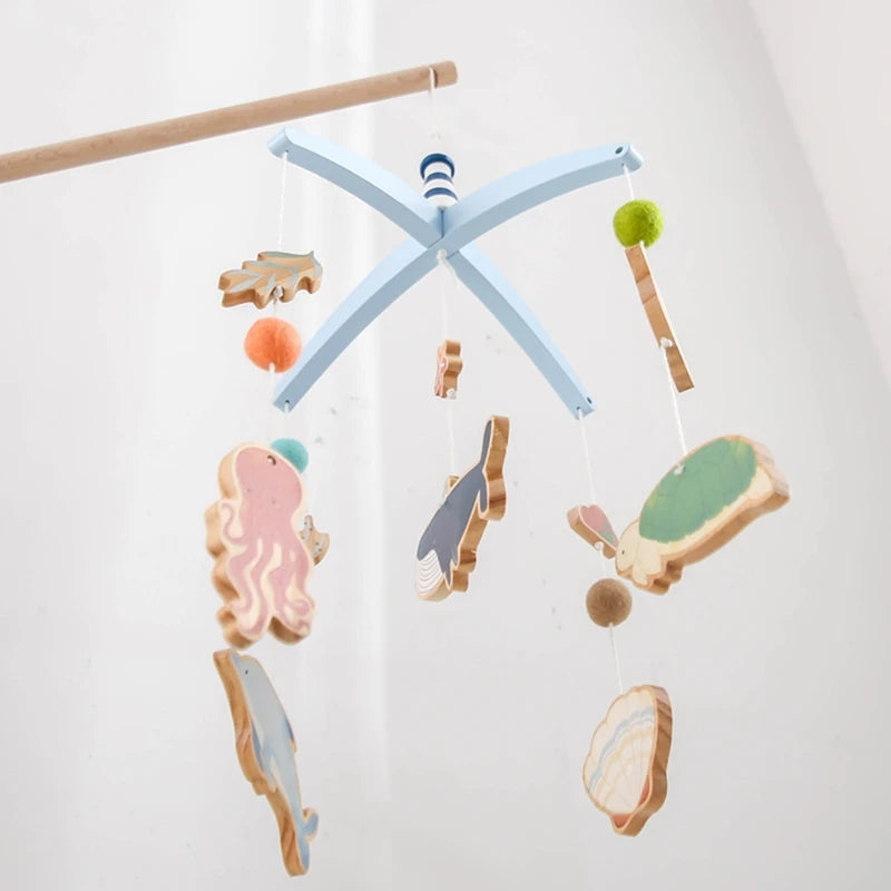 Hochets pour nouveau-né de 0 à 12 mois, jouets en feutre doux, cloche de lit de baleine, berceau Mobile suspendu, carrousel Musical, jouet pour garçons et filles, cadeau