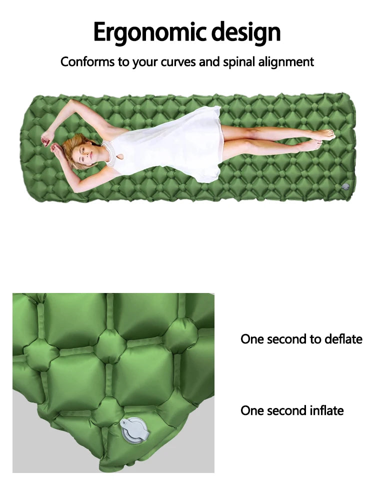 Matelas gonflable de camping pliant, lit de camp, matelas de couchage, couverture de pique-nique, polymères d'air de voyage, équipement de camping