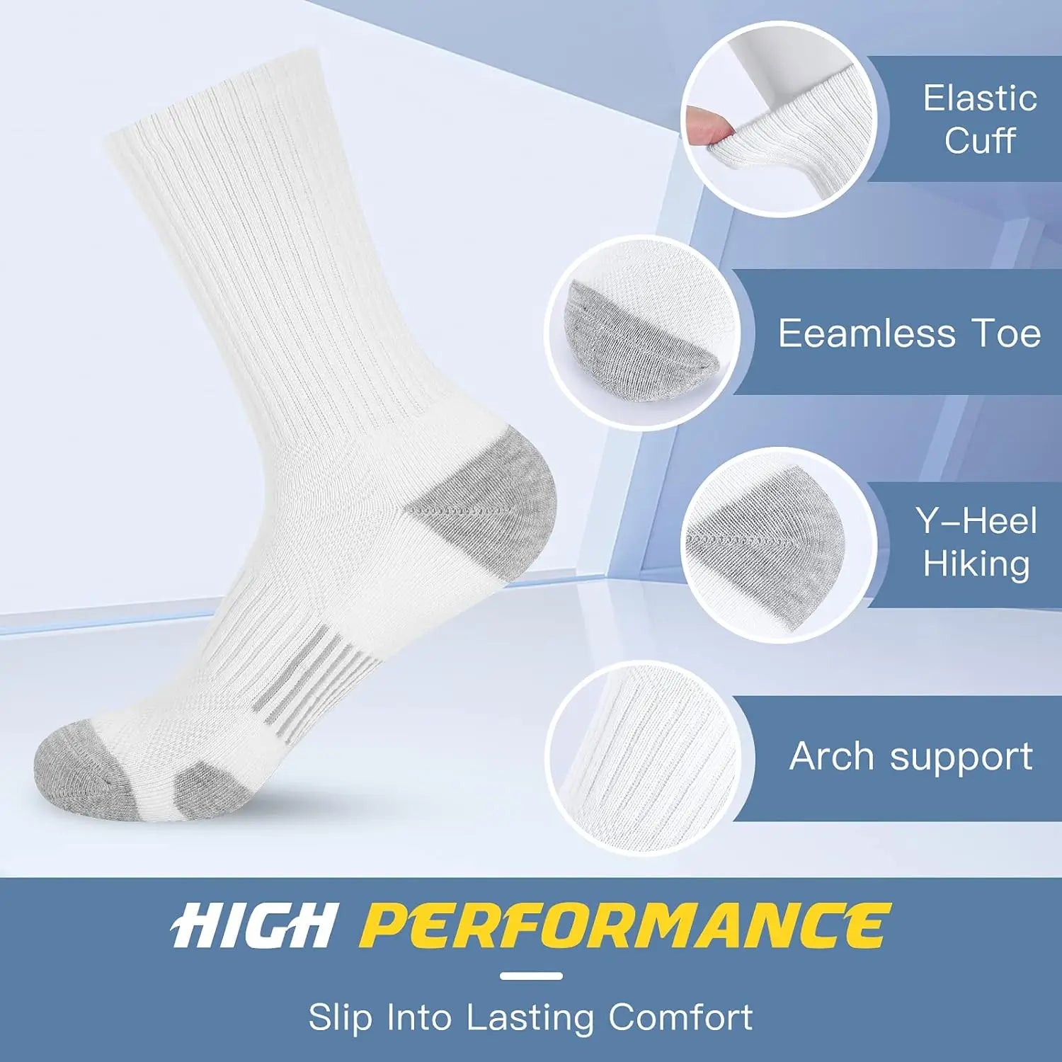 8 pièces chaussettes de sport amorti respirant chaussettes de course haute performance et durables chaussettes de sport de plein air pour hommes et femmes
