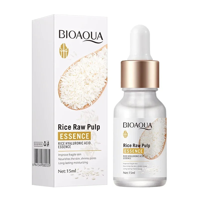 BIOAQUA Essence de riz acide hyaluronique Essence pour le visage nourrissant hydratant blanchissant Anti-rides sérum soins de la peau du visage