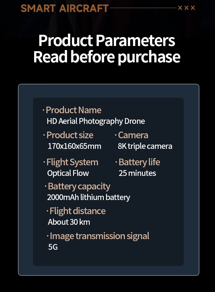 Drone professionnel M5 8K avec trois caméras grand angle, évitement d'obstacles, GPS 5G, positionnement du flux optique, quadrirotor RC sans balais