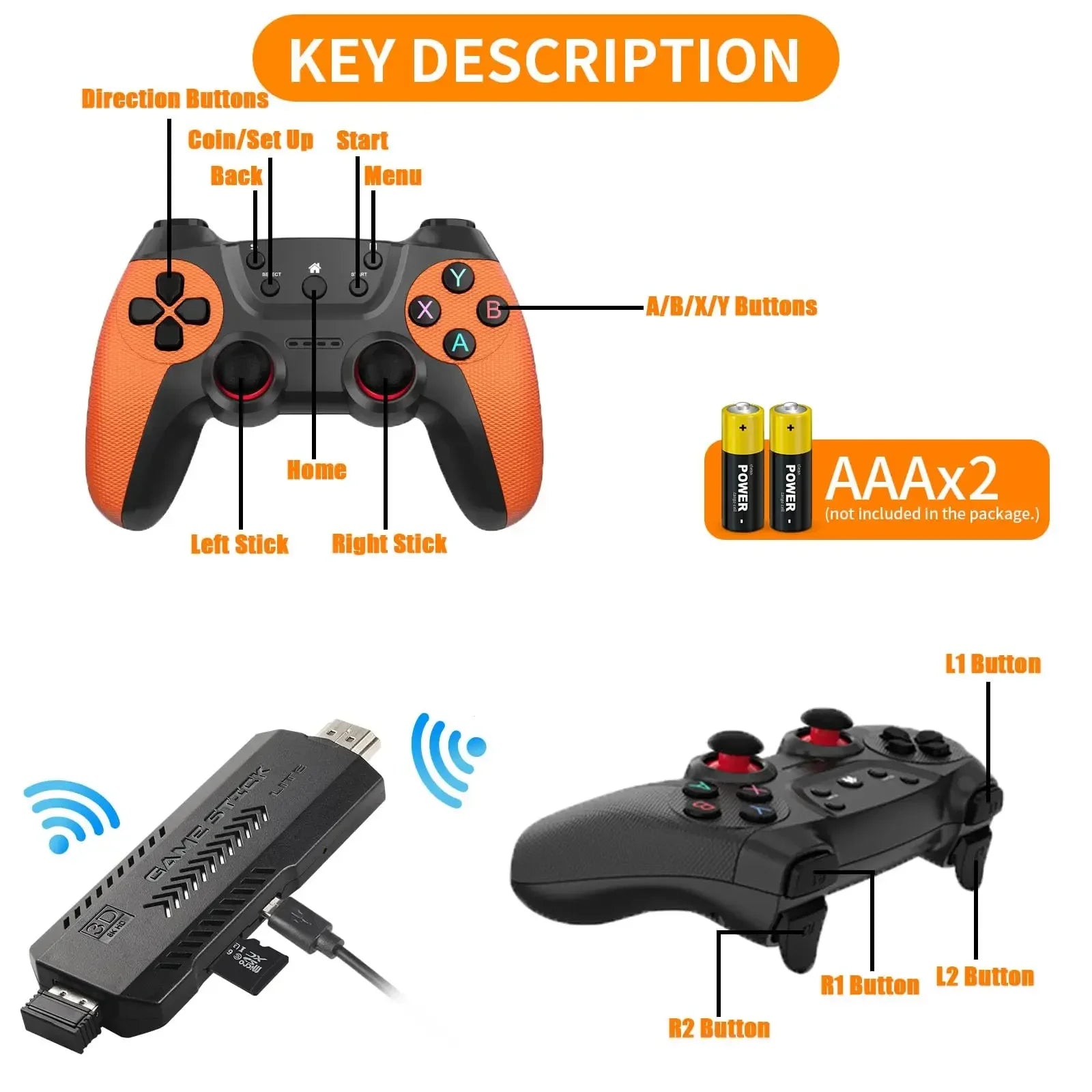 Console de jeu vidéo X2 Ultra, double manette sans fil, jeux rétro, cadeau de Noël, seulement 2.4G, 4K HD30000, 128G