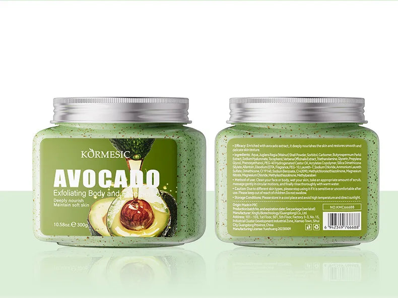 KORMESIC – gommage du visage à l'avocat, crème pour le corps, Lotion hydratante, nettoyage en profondeur, Anti-rides, exfoliant, soins pour la peau
