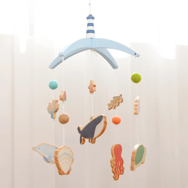 Hochets pour nouveau-né de 0 à 12 mois, jouets en feutre doux, cloche de lit de baleine, berceau Mobile suspendu, carrousel Musical, jouet pour garçons et filles, cadeau