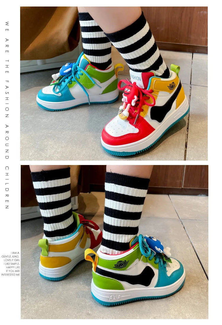 Nouveaux enfants chaussures décontractées quatre saisons enfants unique Sneaker canards mandarins basket-ball chaussures de sport garçons filles Sneaker conseil chaussures