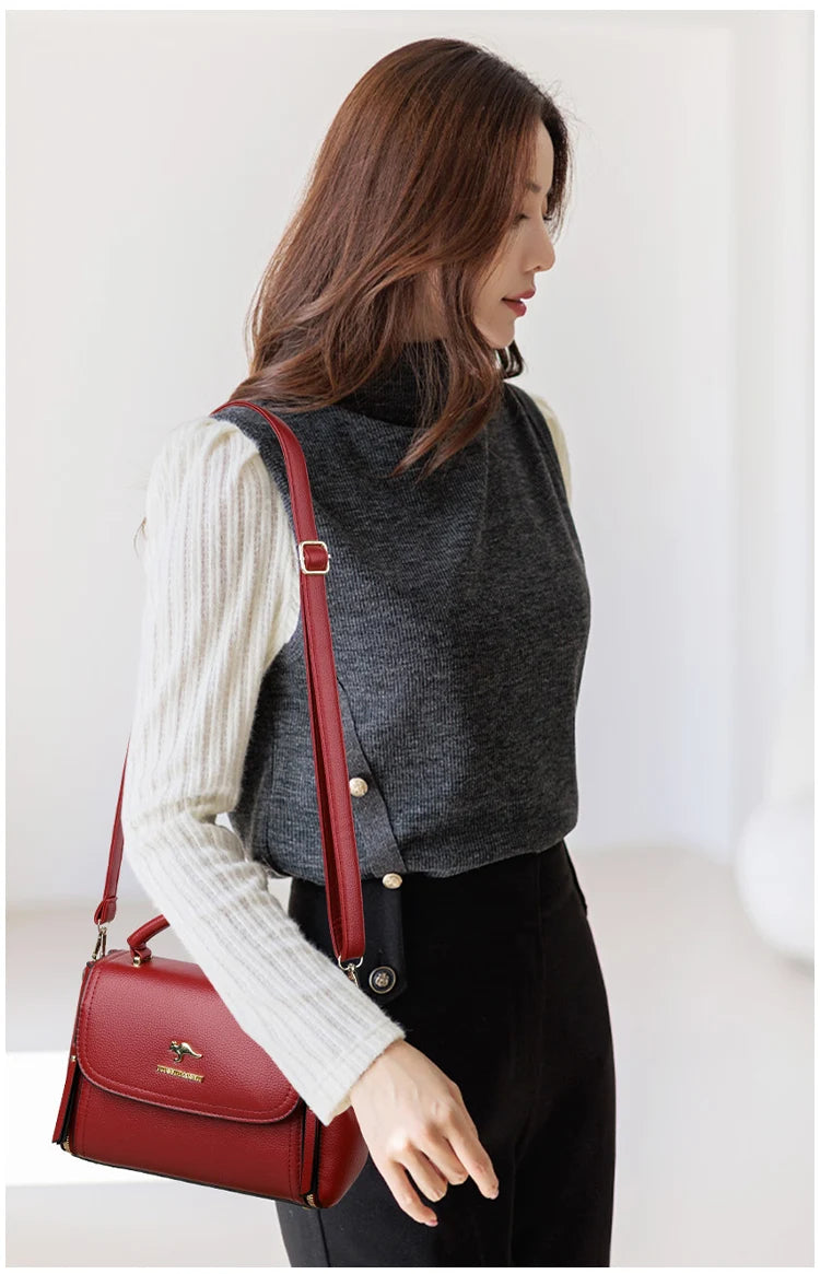 Women's soft leather top-handle bags, luxury design, insider messenger bags, high-quality handbags and purses, CommConsul Handbag 