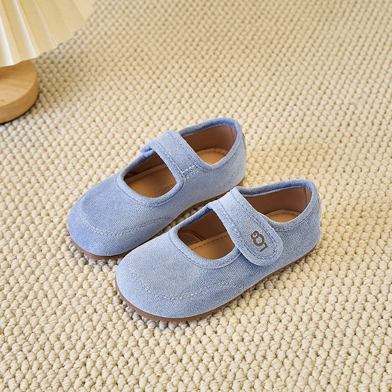 Chaussures en cuir pour enfants 2025 printemps automne nouvelles filles coréennes chaussures de princesse à semelles souples givrées sandale Super douce et confortable