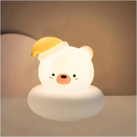 Veilleuse en forme d'animal mignon pour enfants, 3 niveaux, variable, lampe de couchage, commande tactile, veilleuse pour l'allaitement, décor pour tout-petits