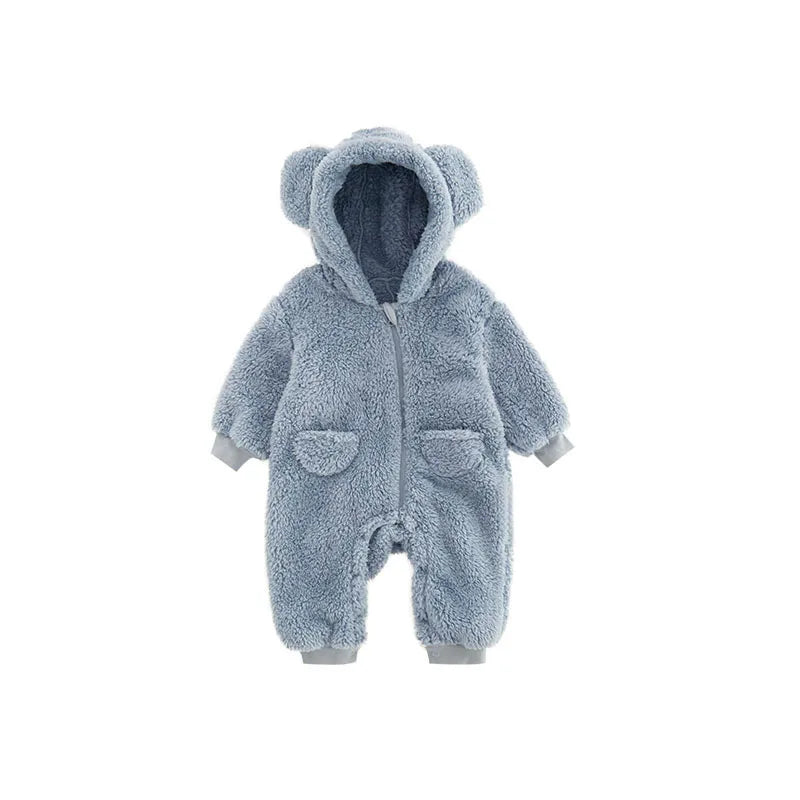 2025 combinaisons chaudes à capuche en polaire pour bébé automne hiver à manches longues barboteuses pour bébé nouveau-né garçon fille Homewear pyjamas