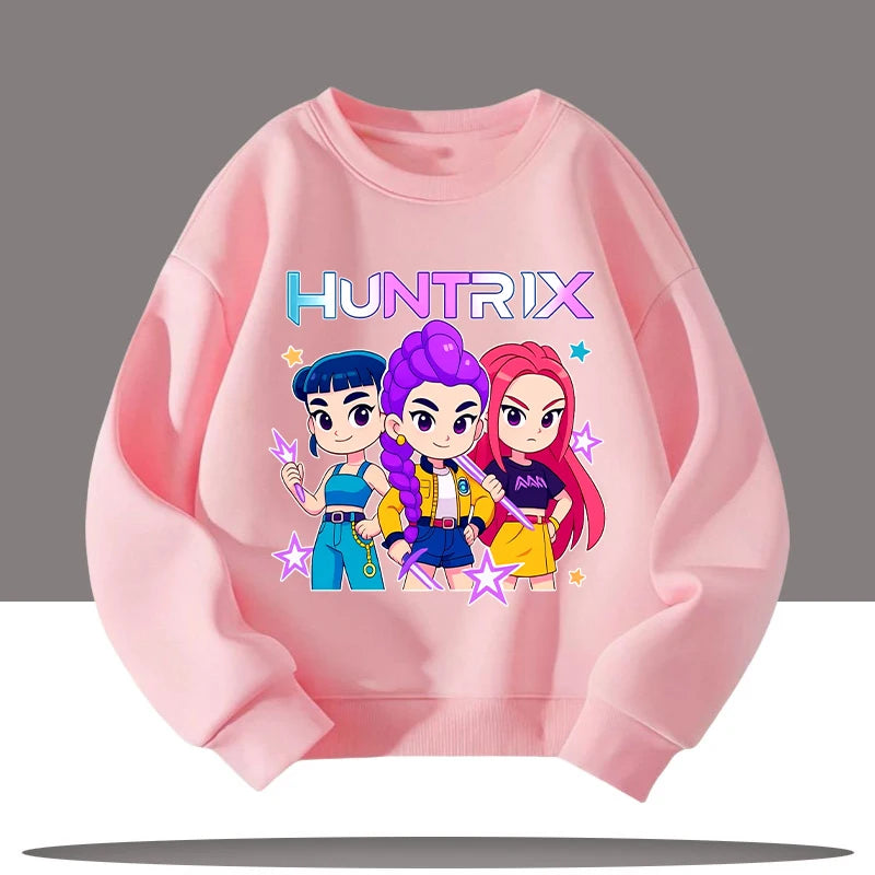 Vêtements pour enfants K-pop chasseurs de démons dessin animé imprimé 3-12 ans nouveau Style enfants col rond Sport chemise mignon fille haut décontracté