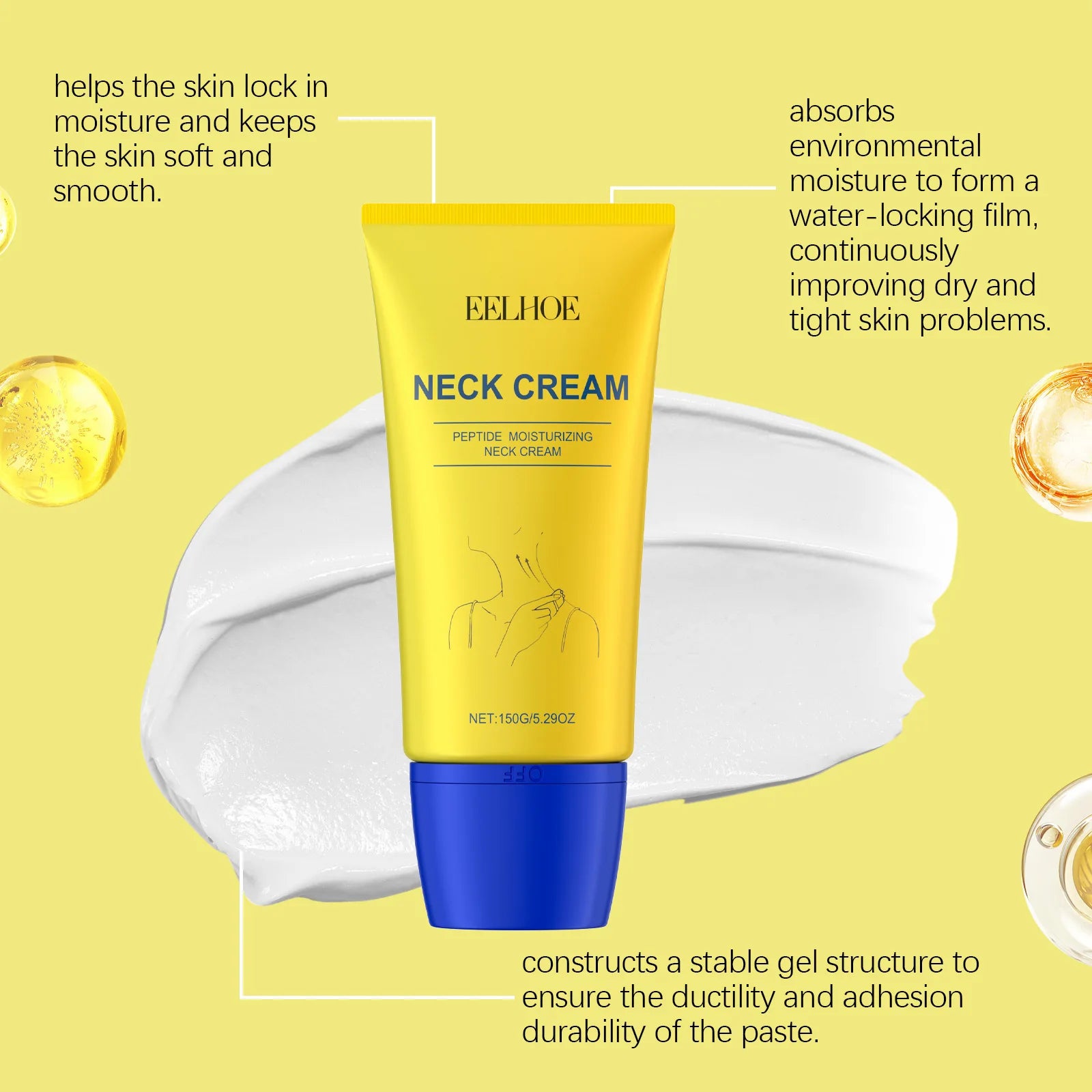 EELHOE crème raffermissante pour le cou Anti-rides élimination contre le vieillissement prévenir l'affaissement crème hydratante Lifting de la peau du cou et du décolleté