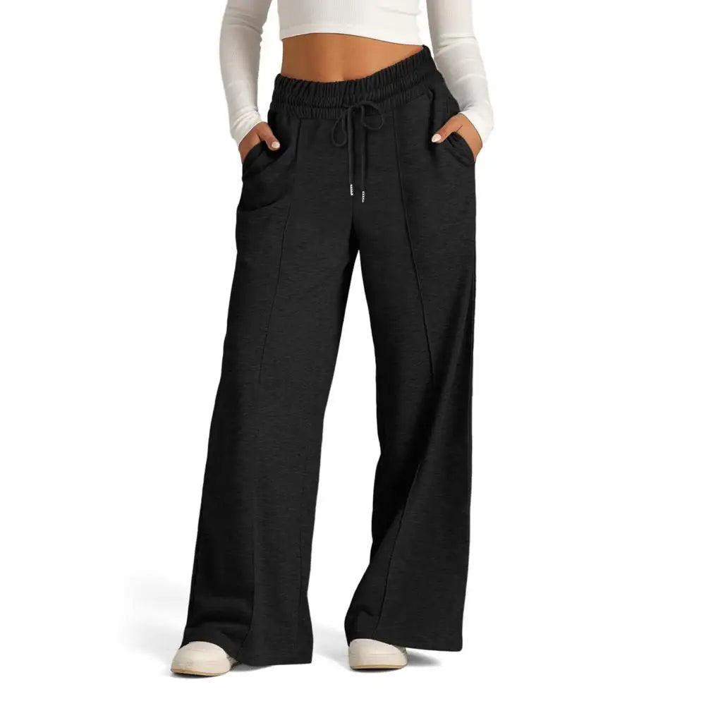 Yoga jambe droite pantalon de survêtement jambe droite femmes pantalon de survêtement ample jambe large en plein air gymnase course pantalon de survêtement décontracté