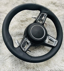 Embroidered steering wheel for Porsche Macan, New Collection, Panamera Taycan 718 Cayman 991 992 911 911.2 Carrera GT2 GT2RS GT3 GT3RS GT3 RS GT4