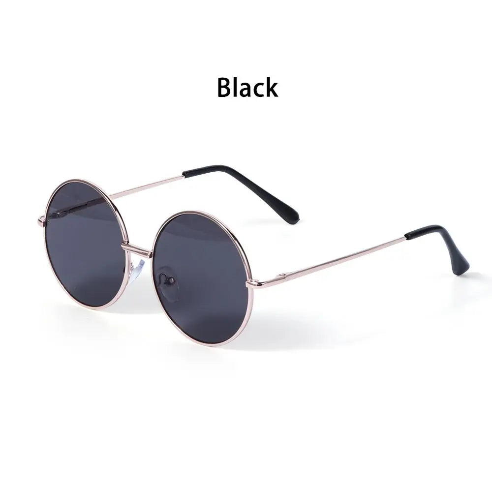 Lunettes de soleil à monture ronde rétro pour enfants, lunettes de protection UV400, verres noirs, roses, rouges, garçons, filles, enfants, mode, été, nouveau, 14mm