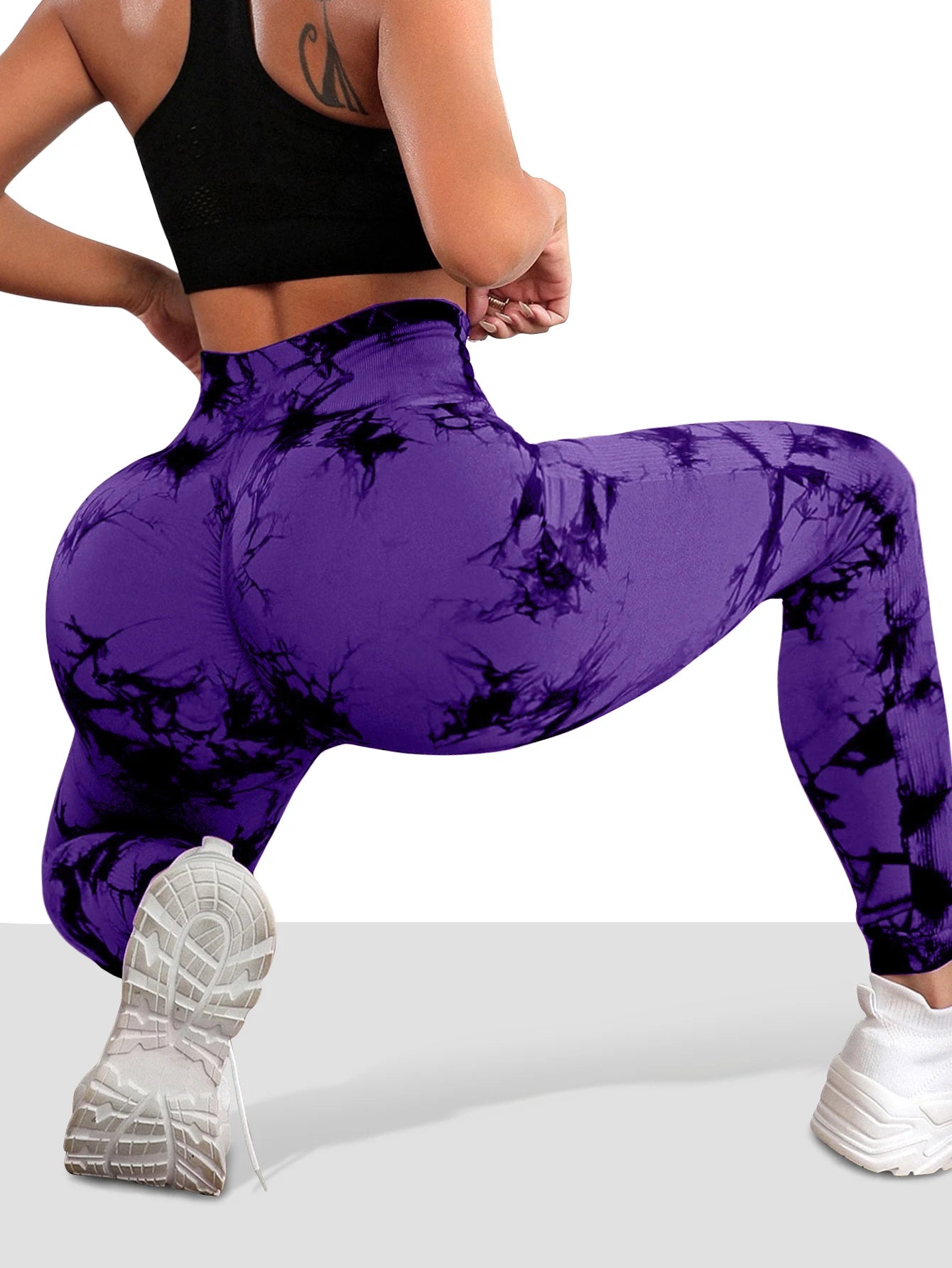 Pantalon de Yoga sans couture pour femmes, teinture par nouage, taille haute, doux et confortable, vêtements de sport, Leggings d'entraînement, collants