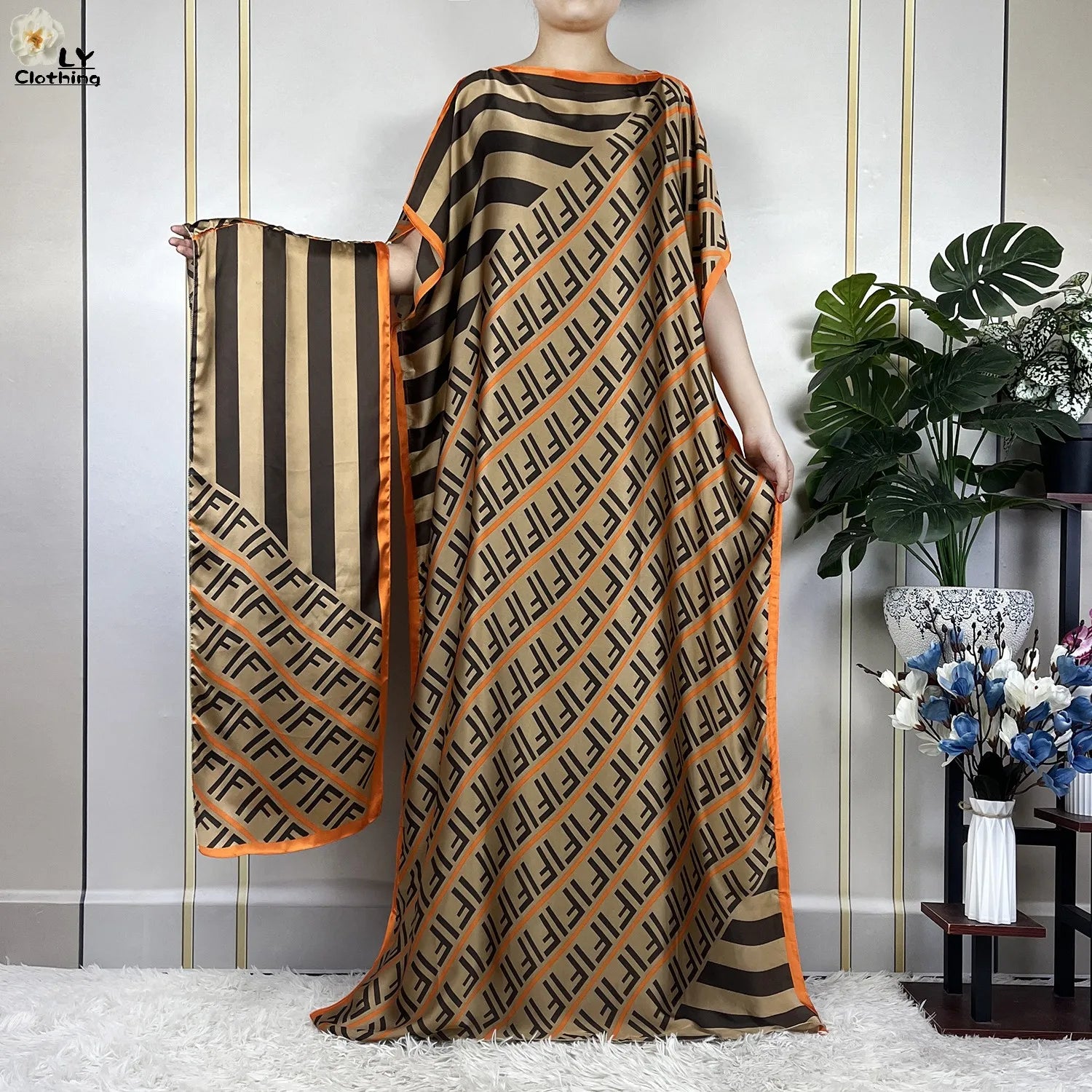 Muslim abayas with belt for women, African maxi dress, elegant evening dress, soft printed turban, new fashion, 2023