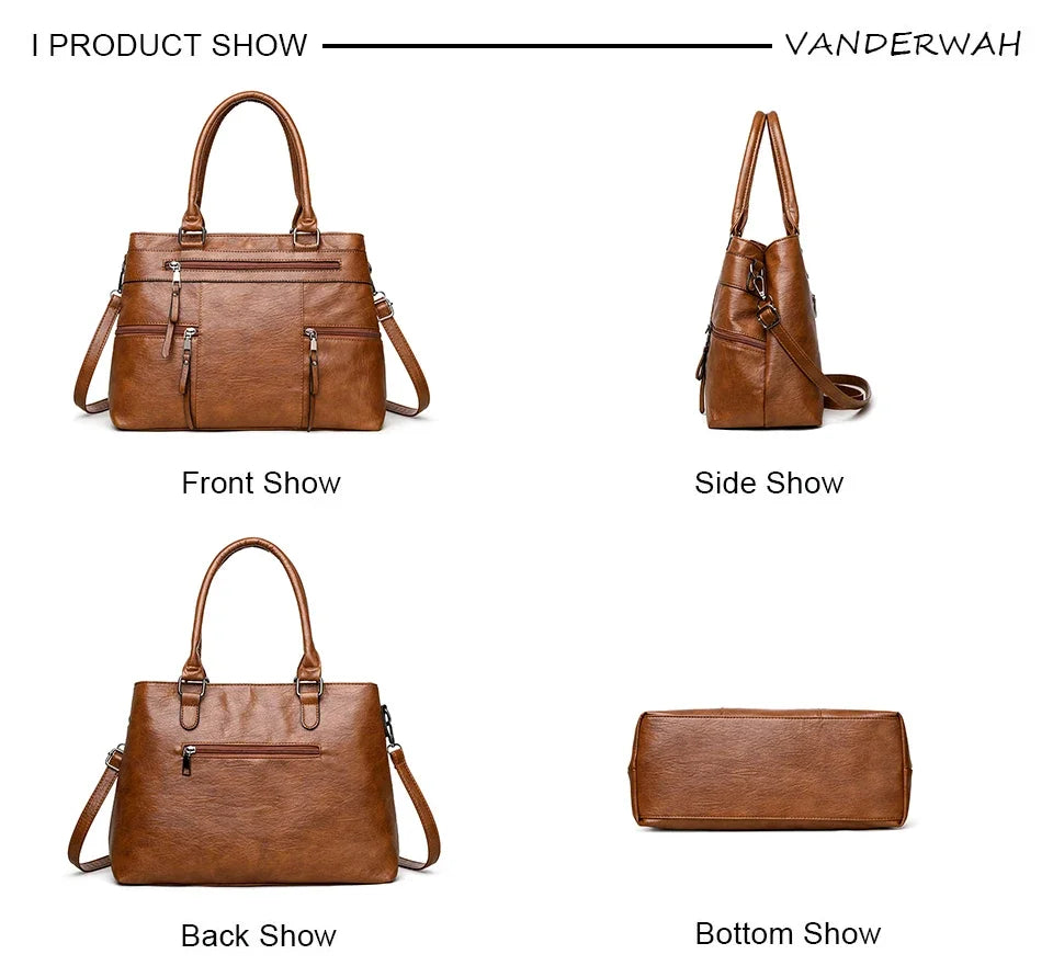 Sac à main élégant pour femmes, sacs à poignée supérieure en cuir de bonne qualité, sac à bandoulière pour dames, grand fourre-tout décontracté, tendance 2025