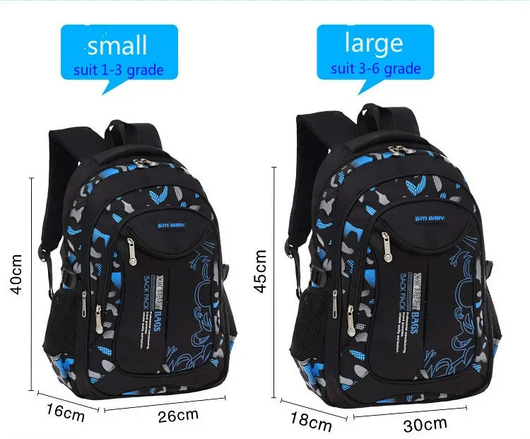SR-Sac à Dos d'École Primaire Étanche pour Garçon, Cartable de Livres, Orth4WD