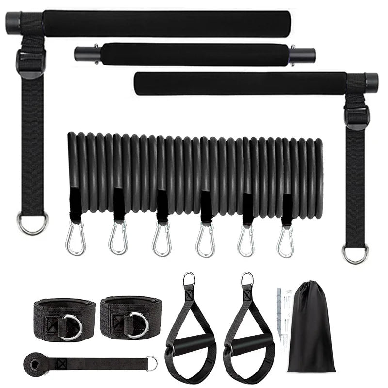 Combinaison de barre de Pilates multifonctionnelle, barre de Fitness, Yoga, Expansion de la poitrine, corde de Tension, entraîneur arrière, corde élastique, ceinture d'étirement