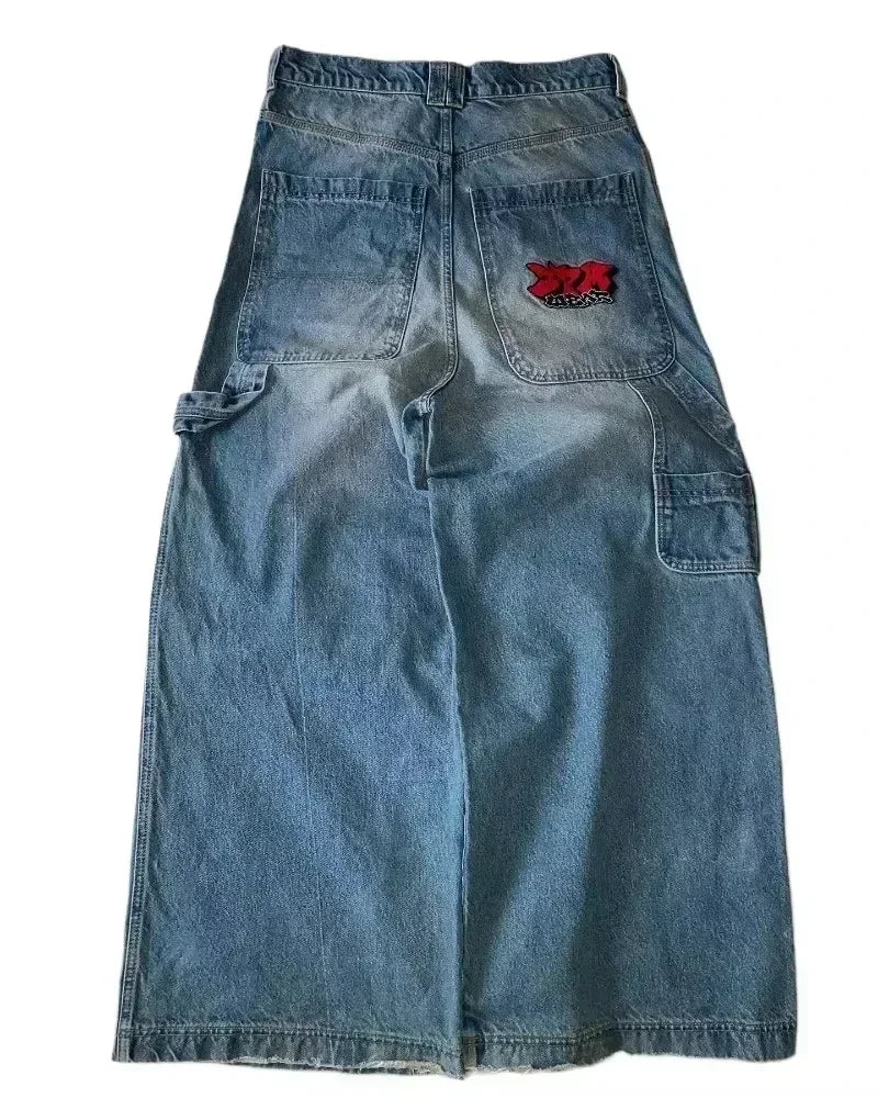 American Y2K 2025 New Baggy Wide Leg Black Oversized Jeans Women's Casual Street Joker Denim Pants Couple Jeans Vintage Streetwear