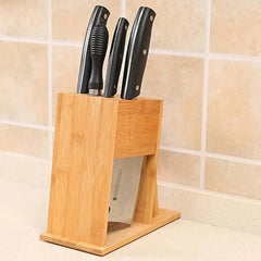 Support de bloc de couteaux en bambou pour la cuisine, support de coupe multifonctionnel, support de rangement de couteaux multifonctionnel pour fournitures de cuisine