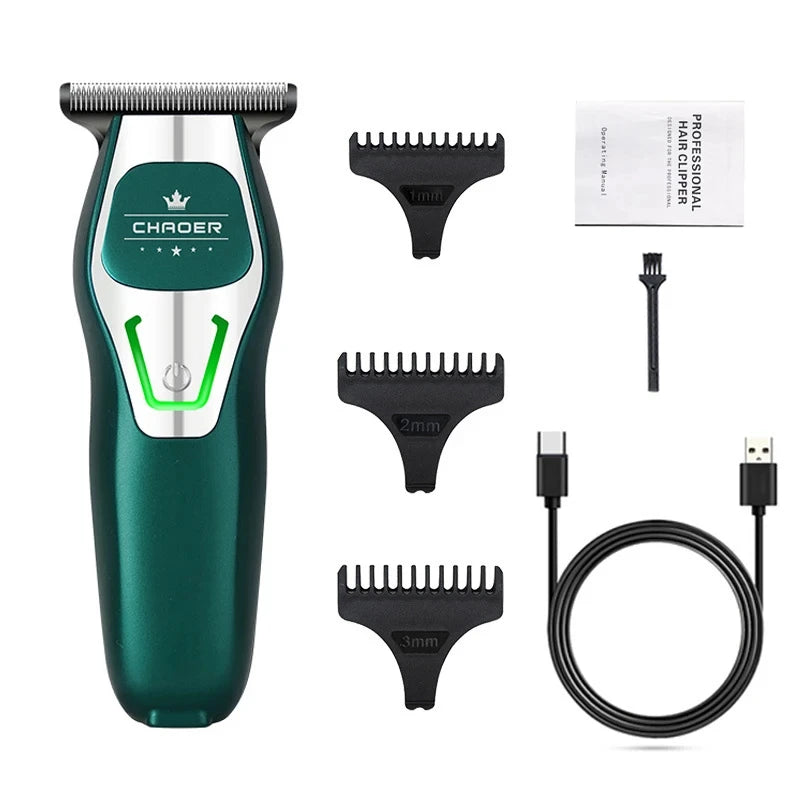 Tondeuse à cheveux professionnelle pour Salon de coiffure hommes rasoir tondeuse à barbe électrique lame en T 0 MM coupe-cheveux sans fil Machine de coupe de cheveux