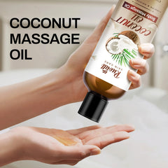 Huile de coco pour massage corporel, huile essentielle riche en extrait d'huile de noix de coco, peut être utilisée pour le massage corporel, parfum durable