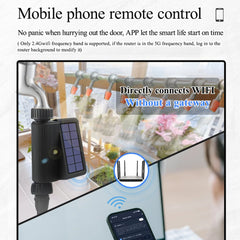 Tuya Smart WiFi Watering Timer, Solar Powered Drip Irrigation System, Built-in Water Flow Recorder, Water Controller