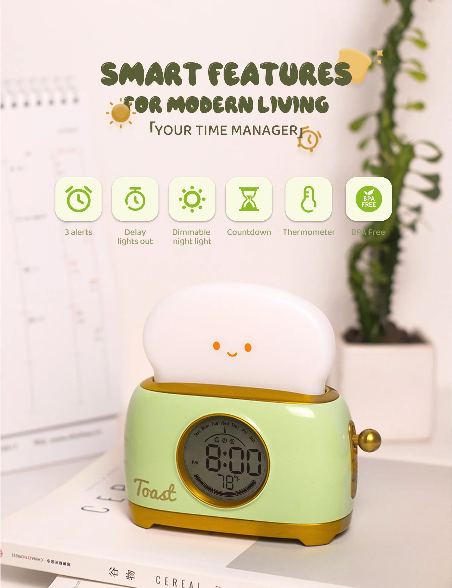 Veilleuses de réveil LED, veilleuse de chevet créative, lampe de bureau, éclairage intérieur, minuterie USB, lumière à intensité variable, cadeaux pour enfants
