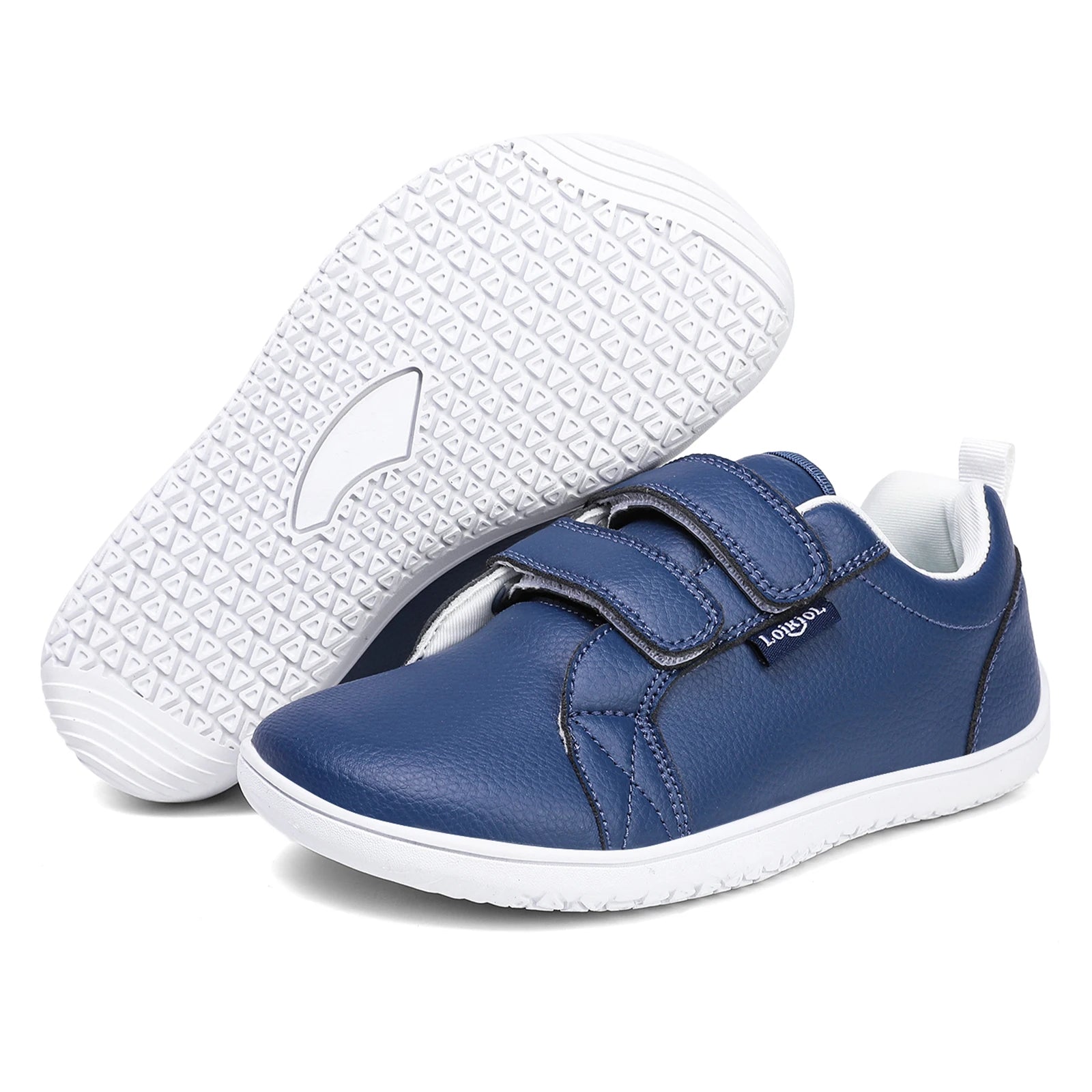 Chaussures Pieds Nus en Cuir Artificiel pour Garçon et Fille, Baskets Légères, Larges, Minimalistes, à la Mode, avec Boucle à Crochet, Plates de Marche