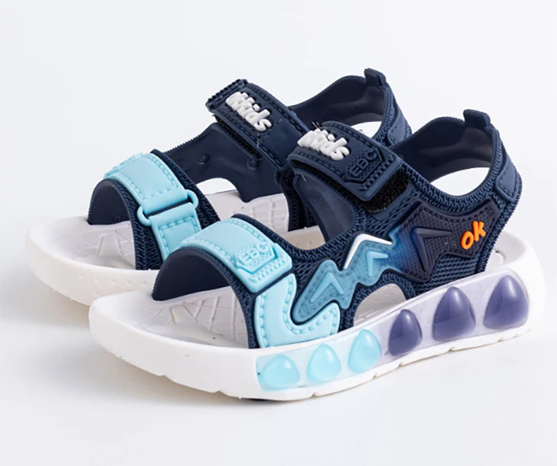 Sandales de Sport pour enfants, chaussures souples respirantes et résistantes à l'usure avec Velcro réglable, chaussures d'extérieur pour garçons et filles, été