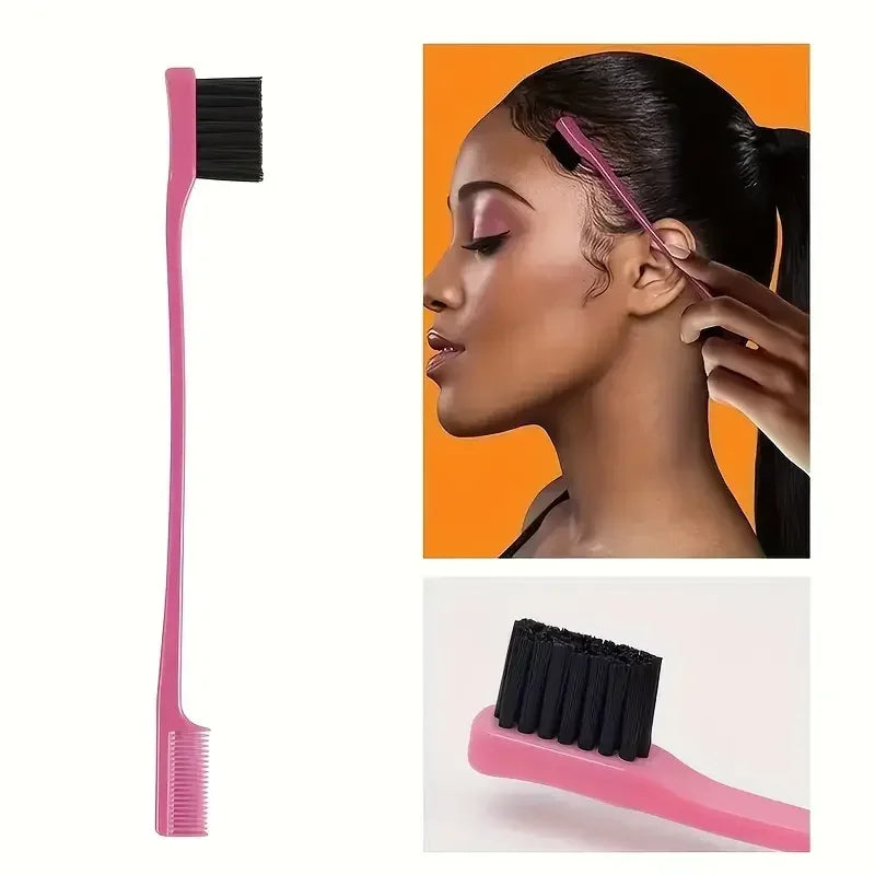 Hairbrush set, spray bottle, braiding loop, rat tail comb, teaser, edge brush, curly hair accessories, 6 pieces