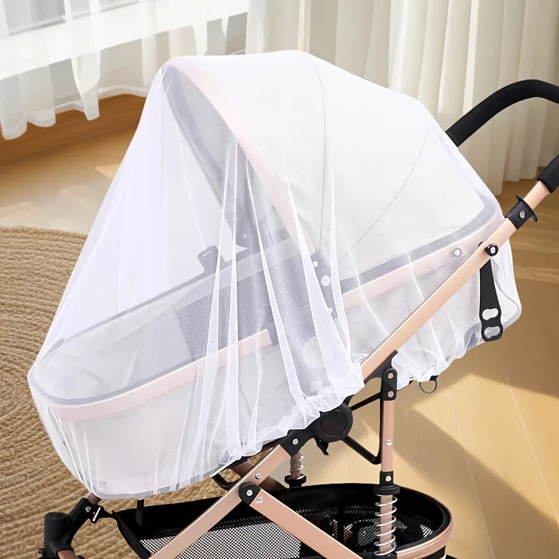 Moustiquaire pour poussette – Couverture complète, avec maille dense pour une protection des insectes améliorée, équipement d'extérieur anti-moustiques pour poussette en polyester