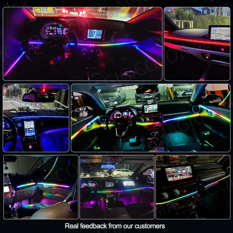 Vegetting 140cm lumières d'ambiance de voiture LED intérieur RGB symphonie atmosphère lampe USB APP contrôle à distance pour Tesla modèle 3 Y S X