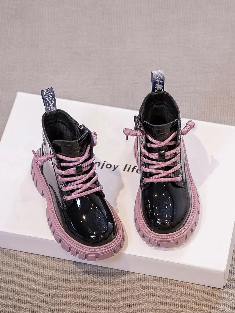 Bottes de neige imperméables pour enfants, style britannique, bottes de rinçage pour enfants, bottes chaudes pour garçons et filles, mode automne et hiver, 3 à 15 ans