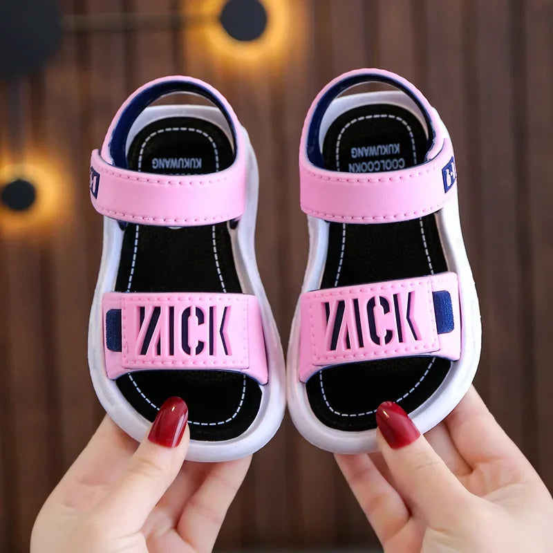Sandales pour enfants étudiants chaussures antidérapantes simples généreux garçons filles sandales porter et hors facile fond souple enfants chaussures décontractées
