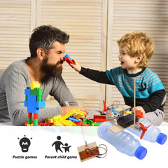 Kit de jouets éducatifs à monter soi-même, jouets scientifiques, télécommande, modèle de bateau à vent, cadeaux pour enfants (sans bouteilles)