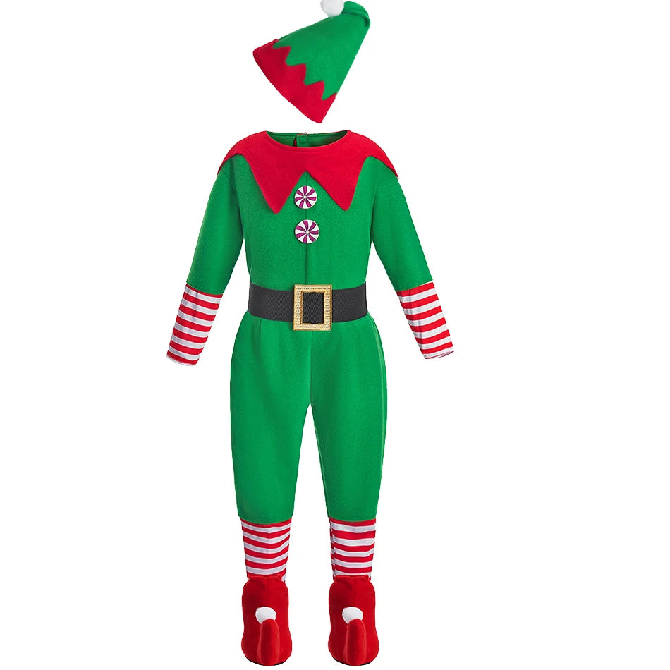 Ensemble de vêtements de Noël pour enfants et adultes, chapeau en Y, ceinture, vêtements de Noël pour enfants, tenue d'anniversaire pour bébé garçon et fille, costume d'elfes