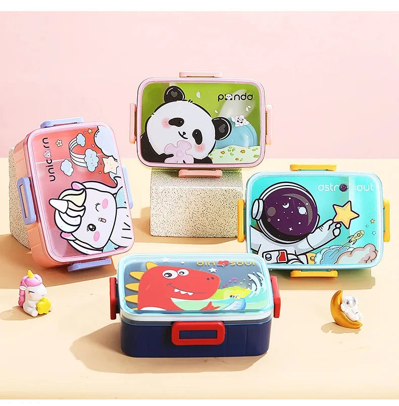 Boîte à déjeuner mignonne pour enfants, filles et garçons, avec compartiments, boîte à déjeuner Bento, étanche, boîtes à collations alimentaires pour enfants, nouveau 2025